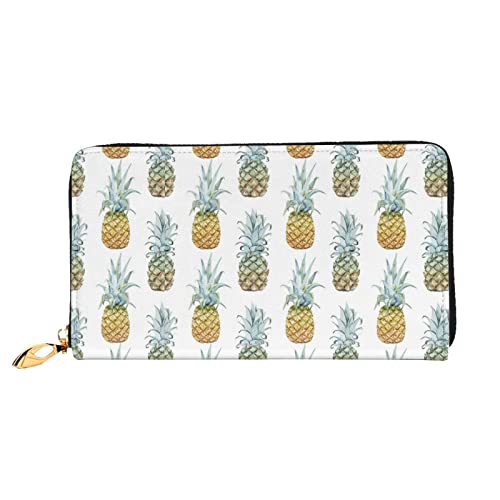 DANLIM Fashion Pineapples Damen-Geldbörse aus Leder, großes Fassungsvermögen, Kreditkartenhalter, Handgelenkschlaufe, schwarz, Einheitsgröße, Schwarz, Einheitsgröße, Schwarz , Einheitsgröße von DANLIM