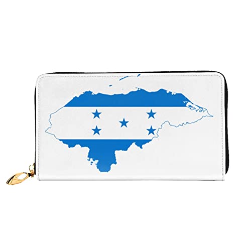 DANLIM Honduras Flagge Damen Leder Geldbörse Große Kapazität Kreditkartenhalter Handy-Handgelenkschlaufe Geldbörse, Schwarz, Einheitsgröße, Schwarz, Einheitsgröße, Schwarz , Einheitsgröße von DANLIM