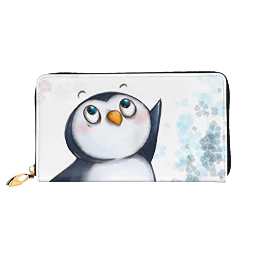 DANLIM I Love Penguins Damen Leder Geldbörse Große Kapazität Kreditkartenhalter Handy-Handgelenkschlaufe Geldbörse, Schwarz, Einheitsgröße, Schwarz, Einheitsgröße, Schwarz , Einheitsgröße von DANLIM