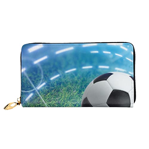 DANLIM Soccer Sports Ball Damen Leder Geldbörse Handheld Tasche Kartentasche Reißverschluss Geldbörse, Schwarz, Einheitsgröße von DANLIM