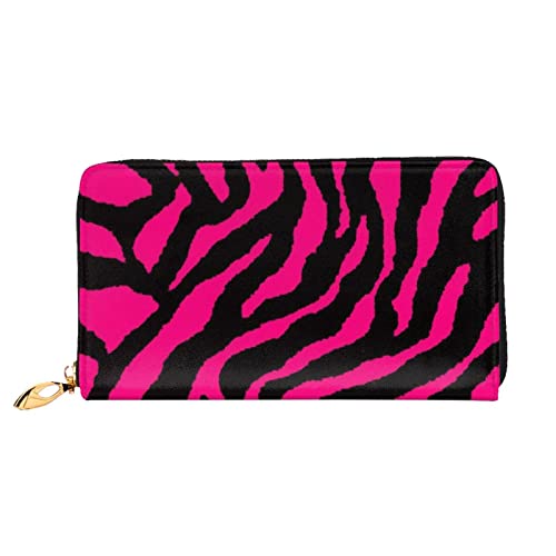 DANLIM Zebra Tiger Leopard Pink Damen Leder Geldbörse Große Kapazität Kreditkartenetui Handy Handgelenkschlaufe Geldbörse Schwarz Einheitsgröße Schwarz Einheitsgröße Schwarz, Schwarz , Einheitsgröße von DANLIM