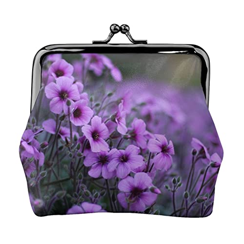 Danlim Mode Leder Münzbörse Vintage Kleine Geldbörse Kartenpaket Bargeld Tasche Lavendel Bouquet, Schwarz, Einheitsgröße, Neutral, Schwarz , Einheitsgröße, Neutral von DANLIM