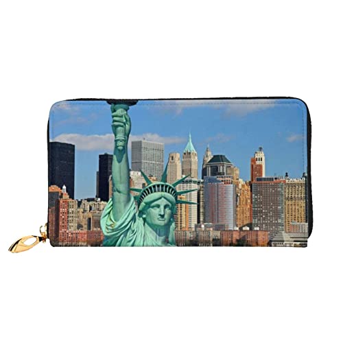 Statue Of Liberty In Nyc Damen Leder Geldbörse Große Kapazität Kreditkartenhalter Handy-Handgelenkschlaufe Geldbörse, Schwarz, Einheitsgröße, Schwarz, Einheitsgröße, Schwarz , Einheitsgröße von DANLIM