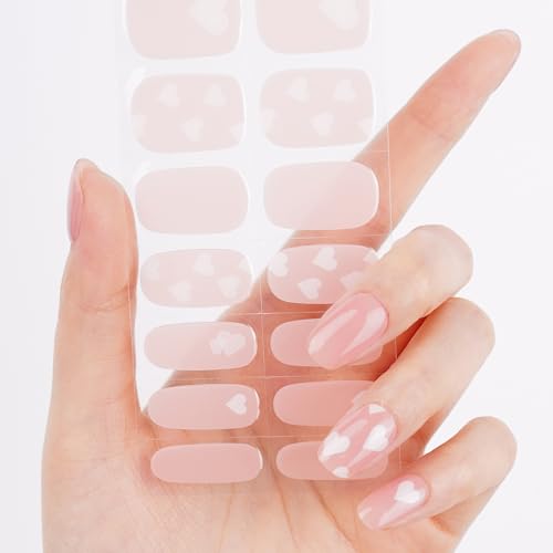 DANNI & TONI Halb ausgehärtete Gel Nagelfolien (Aurora Love) Nackt Spiegel Glänzend Nagelset uv Gel Nagelfolie Nagelsticker Nageldesign Selbstklebend Wraps 28 Aufkleber von DANNI & TONI