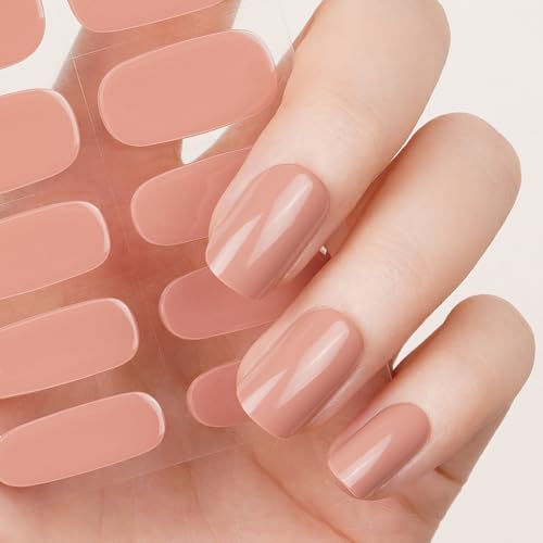 DANNI & TONI Halb ausgehärtete Gel Nagelfolien (Blissful) Ziegelrot Rotbraun Einfarbig uv gel nagelfolie Nageldesign nagelfolie uv härtend Wraps 28 Aufkleber von DANNI & TONI