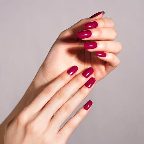 DANNI & TONI Halb ausgehärtete Gel Nagelfolien (Claret) Amarant Rot Einfarbig Gel Nagel Aufkleber, Halbgehärtete Nagelfolie Nagelsticker Nageldesign Wraps 28 Aufkleber von DANNI & TONI