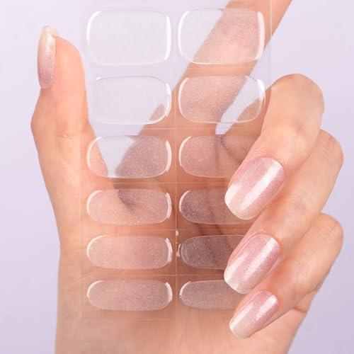 DANNI & TONI Halb ausgehärtete Gel Nagelfolien (Fairy Glaze) transparent Glitzer Glänzend Nagelset uv Gel Nageldesign Selbstklebend Wraps 28 Aufkleber von DANNI & TONI