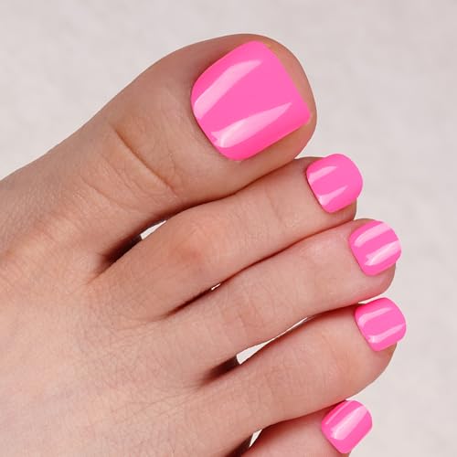DANNI & TONI Halb ausgehärtete Gel Nagelfolien (Hot Pink) Pink Rosa Glänzend Gel Nagel Aufkleber, Pedi Wraps Fußnägel Nagelfolie Pediküre Wraps 37 Aufkleber von DANNI & TONI