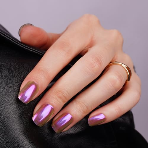 DANNI & TONI Halb ausgehärtete Gel Nagelfolien (Lustre Luxe) Lila Spiegeleffekt Glänzend Nagelset uv Gel Nagelfolie Selbstklebend Wraps 28 Aufkleber von DANNI & TONI
