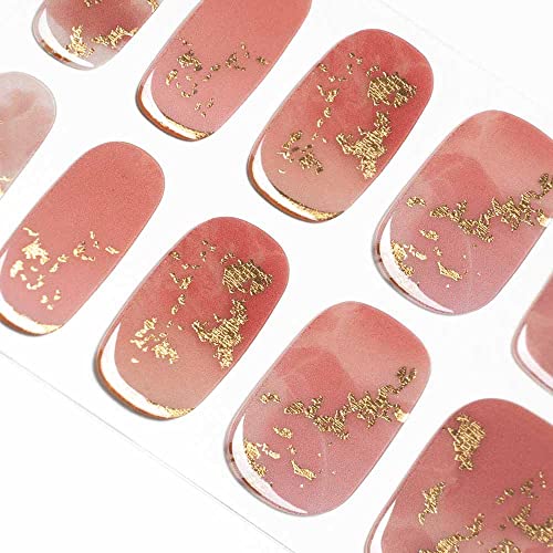 DANNI & TONI Halb ausgehärtete Gel Nagelfolien (Metallic Sands) Rosa Farbmischung Goldfolie uv Gel Nagelfolie Aufkleber Nagelsticker Nageldesign Nagelfolie Selbstklebend Wraps 28 Aufkleber von DANNI & TONI