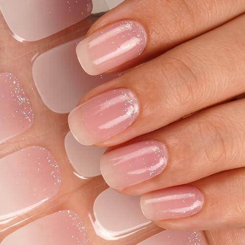 DANNI & TONI Halb ausgehärtete Gel Nagelfolien (Mystery Veil) Rosa Abstufung transparent Glänzend Nagelset uv Gel Nagelfolie Nageldesign Nagelfolie Selbstklebend Wraps 28 Aufkleber von DANNI & TONI