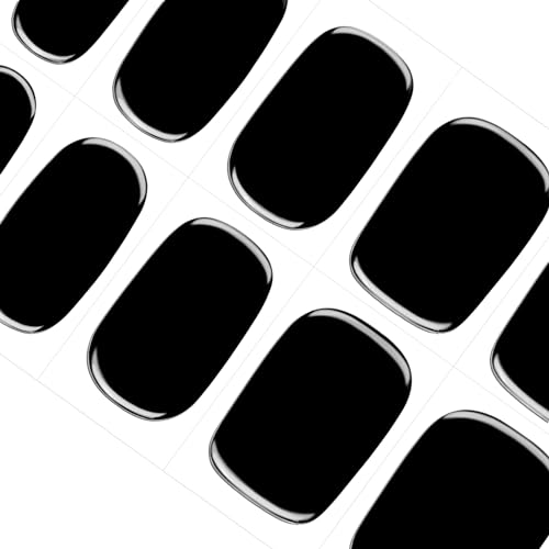 DANNI & TONI Halb ausgehärtete Gel Nagelfolien (Obsidian) Schwarze Einfarbig uv Gel Nagelfolie Aufkleber Nagelsticker Nageldesign Nagelfolie Selbstklebend Wraps 28 Aufkleber von DANNI & TONI