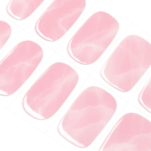 DANNI & TONI Halb ausgehärtete Gel Nagelfolien (Pink Bliss) Rosa Weiß Farbmischung Glänzend uv Gel Nagelfolie Nagelsticker Nageldesign Nagelfolie Selbstklebend Wraps 28 Aufkleber von DANNI & TONI