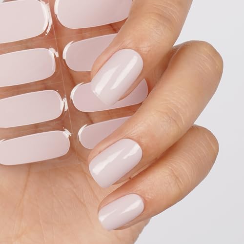 DANNI & TONI Halb ausgehärtete Gel Nagelfolien (Pink Mist) Lavendel Glänzend Nagelset uv Gel Nagelfolie Nageldesign Nagelfolie Selbstklebend Wraps 28 Aufkleber von DANNI & TONI