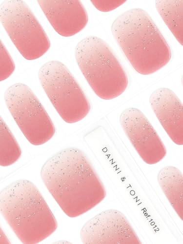 DANNI & TONI Halb ausgehärtete Gel Nagelfolien (Rosy Cheeks) Rosa Abstufung uv Gel Nagelfolie Aufkleber Nagelsticker Nageldesign Selbstklebend Wraps 28 Aufkleber Geschenke für Frauen von DANNI & TONI