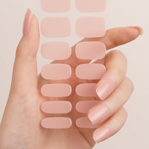 DANNI & TONI Halb ausgehärtete Gel Nagelfolien (Tint Nude) Nude-rosa Glitzer Einfarbig uv gel nagelfolie Nageldesign nagelfolie uv härtend Wraps 28 Aufkleber von DANNI & TONI