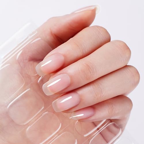 DANNI & TONI Halb ausgehärtete Gel Nagelfolien Transparent Klar Glänzend Einfarbig Gel Nagel Aufkleber, Halbgehärtete Nagelfolie, Nagelaufkleber Nagelsticker Nageldesign Wraps (28 Aufkleber) von DANNI & TONI