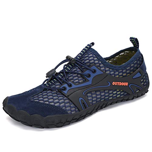 DANNTO Herren Aquaschuhe Wasserschuhe Badeschuhe Kinder Yoga Badeschuhe Strandschuhe Schnell Trocknend Surfschuhe Schwimmschuhe mit rutschfeste Sohlen Neoprenschuhe Barfuß Schuhe (Blau,39) von DANNTO