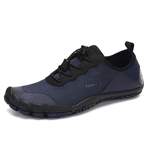 DANNTO Herren Aquaschuhe Wasserschuhe Badeschuhe Kinder Yoga Badeschuhe Strandschuhe Schnell Trocknend Surfschuhe Schwimmschuhe mit rutschfeste Sohlen Neoprenschuhe Barfuß Schuhe für Damen(Blau-K,41 von DANNTO