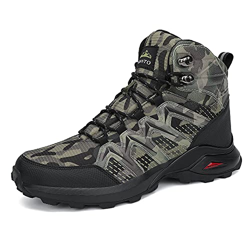 DANNTO Herren Warme Gefütterte Winterschuhe Winterstiefel Wasserdicht Wanderschuhe Trekkingschuhe Draussen Schneestiefel (Camo-B,42) von DANNTO