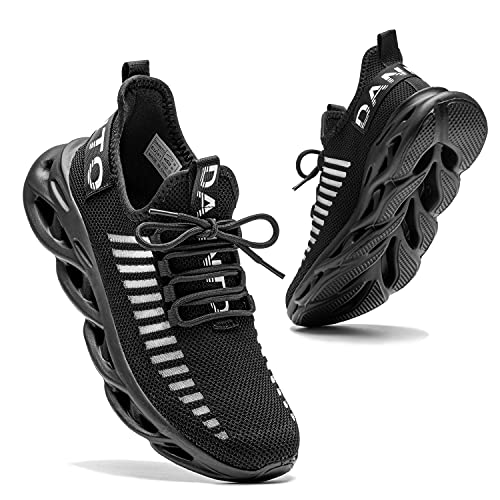 DANNTO Laufschuhe Herren Turnschuhe Damen Sneaker Leichte Atmungsaktiv rutschfeste Sportschuhe Gym Fitness Outdoor Schuhe Fashion Straßenlaufschuhe Schwarz 38 von DANNTO