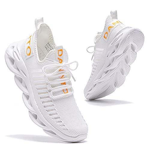 DANNTO Laufschuhe Herren Turnschuhe Damen Sneaker Leichte Atmungsaktiv rutschfeste Sportschuhe Gym Fitness Outdoor Schuhe Fashion Straßenlaufschuhe Weiß 36 von DANNTO