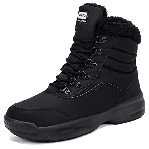 DANNTO Winterstiefel Damen Warme Gefütterte Winterschuhe Schneestiefel für Frauen Trekkingschuhe Wanderschuhe(schwarz,42) von DANNTO