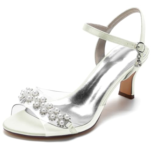 DANOBAB Damen 2,55 Zoll Chunky Heels Braut Mary Jane Knöchelriemen Schnalle High Heel Perlen Sandalen Sexy Hochzeit Party Kleid Schuhe,Elfenbein,43 DANOBAB Damen 2,55 Zoll Chunky Heels Braut Mary Jane Knöchelriemen Schnalle High Heel Perlen Sandalen Sexy Hochzeit Party Kleid Schuhe,Elfenbein,43 von DANOBAB