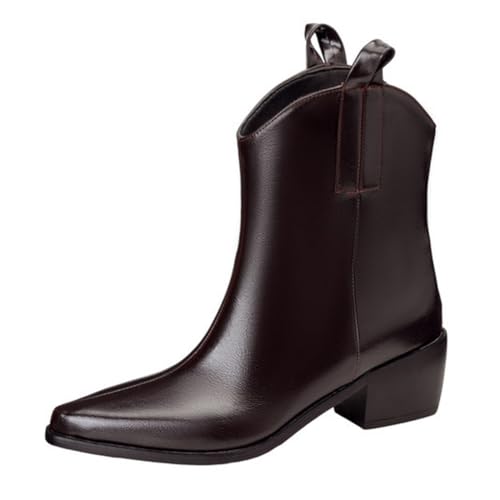 DANOBAB Damen Chelsea Stiefel mit Spitzzehe und PU-Blockabsatz, High Heel Ankle Boots für Tägliche/Tanz-Party Veranstaltungen,Braun,41 DANOBAB Damen Chelsea Stiefel mit Spitzzehe und PU-Blockabsatz, High Heel Ankle Boots für Tägliche/Tanz-Party Veranstaltungen,Braun,41 von DANOBAB