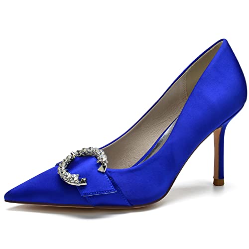 DANOBAB Damen Court Schuhe Slip on High Heel Low Kitten Heel Schuhe Damen Komfort Plus Große Größe Hochzeit Abend Party Arbeitsschuhe,Royal Blue,43 DANOBAB Damen Court Schuhe Slip on High Heel Low Kitten Heel Schuhe Damen Komfort Plus Große Größe Hochzeit Abend Party Arbeitsschuhe,Royal Blue,43 von DANOBAB