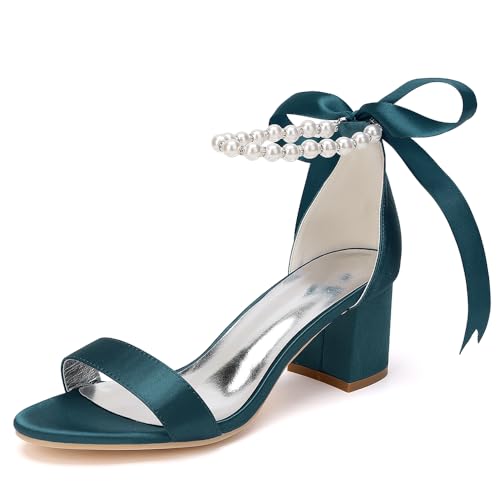 DANOBAB Damen Hochheelsandalen mit Runde Zehenkappe und Stabilem Blockabsatz, Ankle-Riemen, Perlenschlitz und Offener Zehenkappe Hochzeiten,Navy Blue,37 DANOBAB Damen Hochheelsandalen mit Runde Zehenkappe und Stabilem Blockabsatz, Ankle-Riemen, Perlenschlitz und Offener Zehenkappe Hochzeiten,Navy Blue,37 von DANOBAB