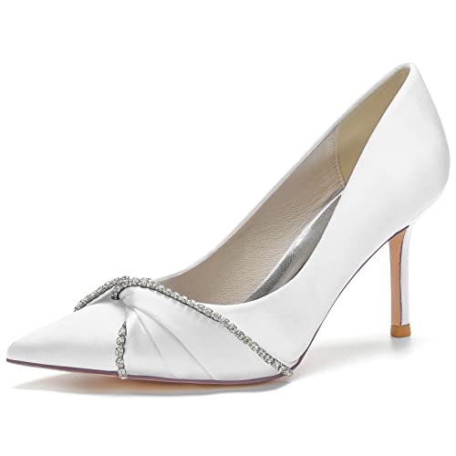 DANOBAB Damen Hochzeitsschuhe Hochhacken Kitten-Hacken, Niedrige Absätze, Geschlossene Spitze, Pumps mit Slip-on-Design, Spitze Zehen für Hochzeitsfeier,Weiß,39 DANOBAB Damen Hochzeitsschuhe Hochhacken Kitten-Hacken, Niedrige Absätze, Geschlossene Spitze, Pumps mit Slip-on-Design, Spitze Zehen für Hochzeitsfeier,Weiß,39 von DANOBAB