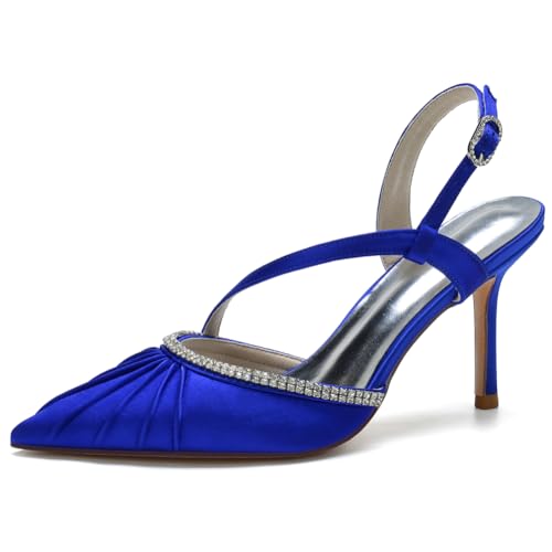 DANOBAB Damen Sandalen Kätzchen Heels Mary Jane Strass Pumps Schnalle Knöchelgurt High Heels Für Frauen Hochzeitsfeiern Kleiderschuhe,Royal blue,38 DANOBAB Damen Sandalen Kätzchen Heels Mary Jane Strass Pumps Schnalle Knöchelgurt High Heels Für Frauen Hochzeitsfeiern Kleiderschuhe,Royal blue,38 von DANOBAB