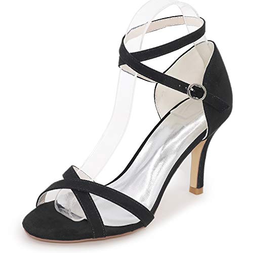 DANOBAB Frauen Elfenbein Hochzeitsschuhe Satin Schnalle Mode Stiletto Braut Court Schuhe für Braut niedriger Absatz/8,5 cm Absatz,Schwarz,40 DANOBAB Frauen Elfenbein Hochzeitsschuhe Satin Schnalle Mode Stiletto Braut Court Schuhe für Braut niedriger Absatz/8,5 cm Absatz,Schwarz,40 von DANOBAB