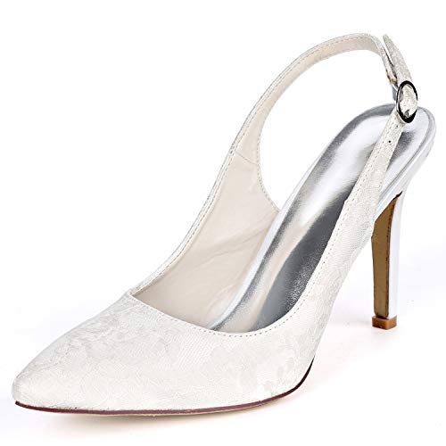 DANOBAB Frauen Pumps Hochzeit Schuhe Geschlossene Zehe Kitten Heels Schnalle Party Mary Jane Abend Plattform Braut,Weiß,38 DANOBAB Frauen Pumps Hochzeit Schuhe Geschlossene Zehe Kitten Heels Schnalle Party Mary Jane Abend Plattform Braut,Weiß,38 von DANOBAB