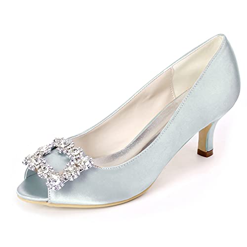 DANOBAB Frauen Satin Low Slip On Hochzeitsschuhe Kitten Heels Damen Braut Abend Brautjungfer Elfenbein Court Schuhe &6CM Absatz,Silber,38 DANOBAB Frauen Satin Low Slip On Hochzeitsschuhe Kitten Heels Damen Braut Abend Brautjungfer Elfenbein Court Schuhe &6CM Absatz,Silber,38 von DANOBAB
