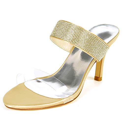 DANOBAB Frauen Strass Brautschuhe Peep Toe Sandalen Funkelnde Pumps Damen Herbst Brautjungfern/8,5cm Absatz,Gold,38 DANOBAB Frauen Strass Brautschuhe Peep Toe Sandalen Funkelnde Pumps Damen Herbst Brautjungfern/8,5cm Absatz,Gold,38 von DANOBAB