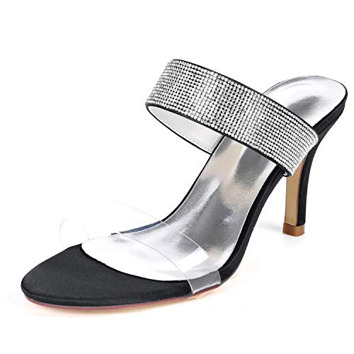 DANOBAB Frauen Strass Brautschuhe Peep Toe Sandalen Funkelnde Pumps Damen Herbst Brautjungfern/8,5cm Absatz,Schwarz,35 DANOBAB Frauen Strass Brautschuhe Peep Toe Sandalen Funkelnde Pumps Damen Herbst Brautjungfern/8,5cm Absatz,Schwarz,35 von DANOBAB