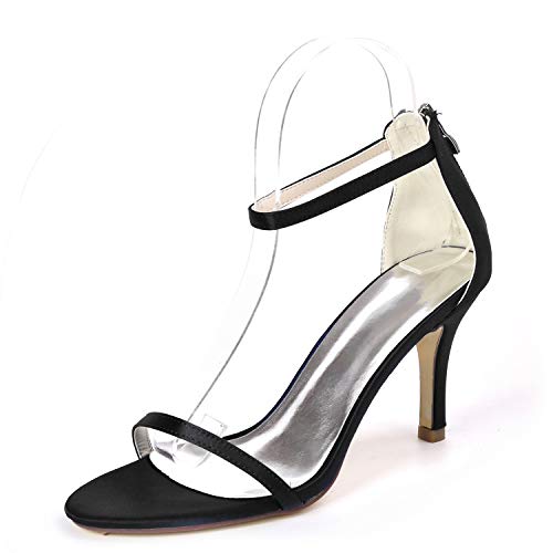 DANOBAB Hochzeitsschuhe für Braut Frauen Kitten Heel Kleid Zehen Reißverschluss Herbst Peep Toe Sommer High Heels Knöchelriemen Plattform Satin,Schwarz,41 DANOBAB Hochzeitsschuhe für Braut Frauen Kitten Heel Kleid Zehen Reißverschluss Herbst Peep Toe Sommer High Heels Knöchelriemen Plattform Satin,Schwarz,41 von DANOBAB