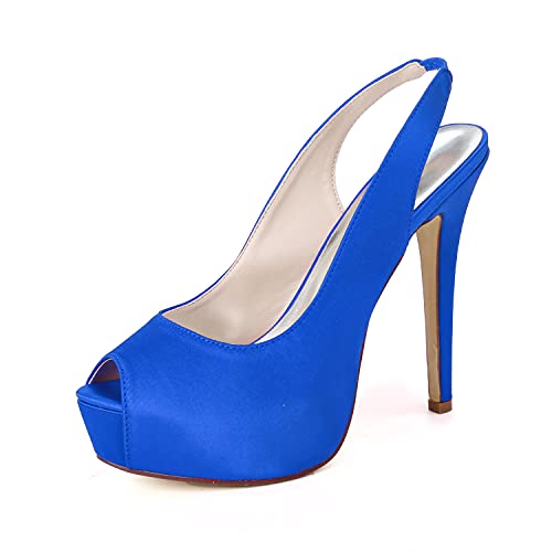 DANOBAB Hochzeitsschuhe für Braut Frauen Stiletto Heels Damen Satin High Heel Hochzeit Brautjungfer Court Pumps Schuhe/Kleid,Blau,40 DANOBAB Hochzeitsschuhe für Braut Frauen Stiletto Heels Damen Satin High Heel Hochzeit Brautjungfer Court Pumps Schuhe/Kleid,Blau,40 von DANOBAB