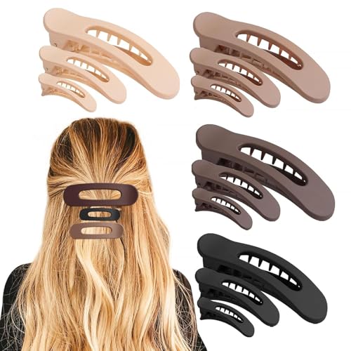 12 dicke glatte matte Damen-Haarverlängerungen und Styling-Zubehör Entendaunen Haarspangen geeignet für Damen Haarspangen (Set 3) von DANRENPANG