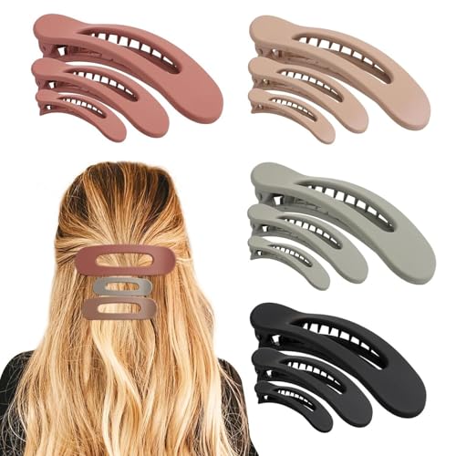 12 dicke glatte matte Damen-Haarverlängerungen und Styling-Zubehör Entendaunen Haarspangen geeignet für Damen Haarspangen (Set 4) von DANRENPANG