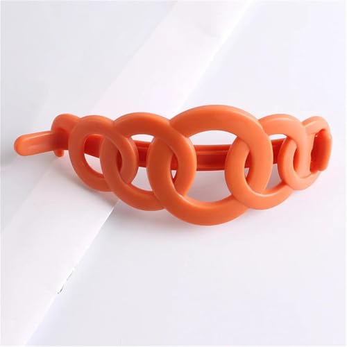 DANRENPANG Gebratener Teig Twist Clip Kunststoff Dutt Pferdeschwanz Halter Starker Halt Haarspangen Verschluss Haarnadel Kein Metall Haarschmuck für Frauen Mädchen (Orange) von DANRENPANG