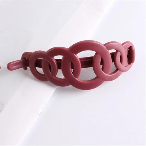 DANRENPANG Gebratener Teig Twist Clip Kunststoff Dutt Pferdeschwanz Halter Starker Halt Haarspangen Verschluss Haarnadel Kein Metall Haarschmuck für Frauen Mädchen (Weinrot) von DANRENPANG