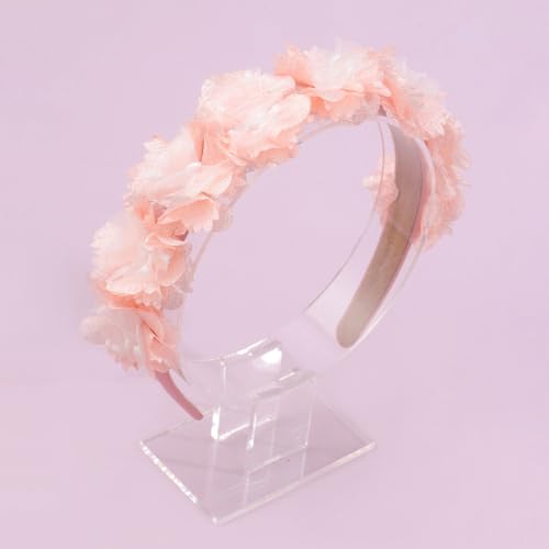 DANRENPANG Handgefertigtes Chiffon-Blumen-Stirnband für Mädchen, modisch, simuliertes Netz-Blumen-Stirnband für Damen, Mädchen und Kinder, Hochzeits-Stirnbänder und Haar-Accessoires (Rosa 3, 14 cm DANRENPANG Handgefertigtes Chiffon-Blumen-Stirnband für Mädchen, modisch, simuliertes Netz-Blumen-Stirnband für Damen, Mädchen und Kinder, Hochzeits-Stirnbänder und Haar-Accessoires (Rosa 3, 14 cm von DANRENPANG