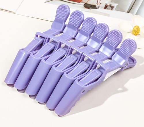 Modische Haarspangen für Damen, praktisches Entenschnabel-Design aus Kunststoff, hält das Haar an Ort und Stelle, geeignet für jeden Anlass, Violett, 6 Stück Modische Haarspangen für Damen, praktisches Entenschnabel-Design aus Kunststoff, hält das Haar an Ort und Stelle, geeignet für jeden Anlass, Violett, 6 Stück von DANRENPANG