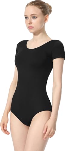 DANSHOW Ballett Trikot Damen Gymnastikanzug Kurzarm Ballettkleidung Tanz Trikotanzug Einfarbig Trikotanzug für Erwachsene(4027-06-S) von DANSHOW