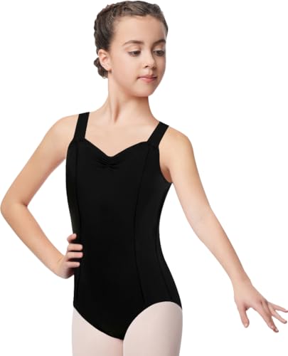 DANSHOW Ballett-Unterhemd-Trikot für Mädchen zum Tanzen Schwarze Tanztrikots für Mädchen Kleines (23921-06-XXL) von DANSHOW