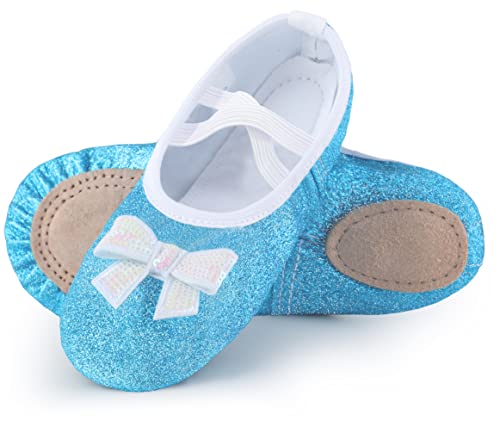 DANSHOW Ballettschuhe für Mädchen Geteilte Sohle Glitzer-Flats Tanzschuhe Ballettschläppchen für Kinder(WX55-01-23) von DANSHOW