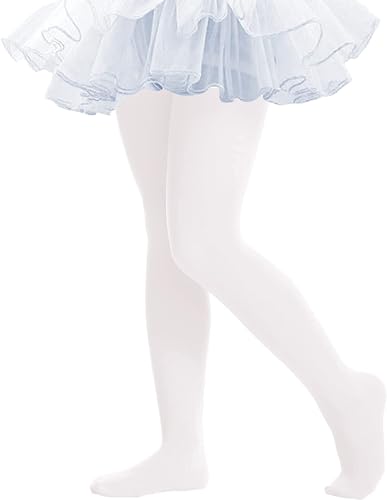 DANSHOW Ballettstrumpfhose Mädchen Ballettstrumpfhose mit Fuß Kinder Strumpfhose Tanzstrumpfhose mit Fuß für Kinder(LW-07-1-8-10) von DANSHOW